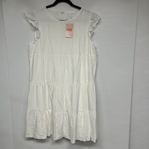 White Ruffled Mini Dress